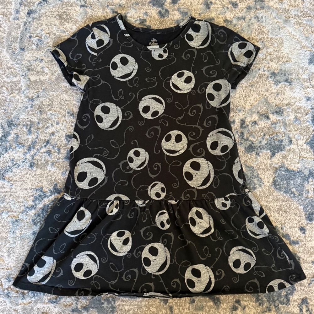 Disney Nightmare Before Christmas Jack Skellington Dress Black Girls Size 6/6X